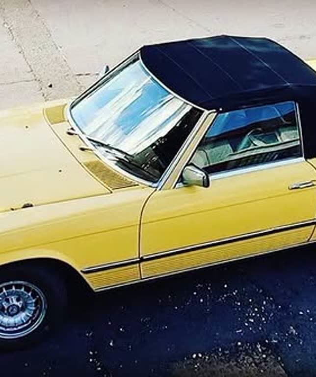 Yellow Mercedes-Benz SL after a service and pre-summer inspection